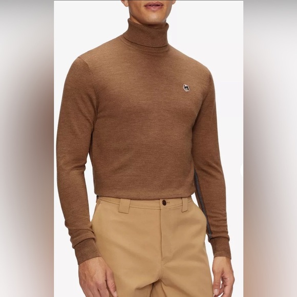 Ted Baker Beckton Roll Neck Long Sleeve Core  Sweater in Tan XL or 7 - Picture 5 of 14